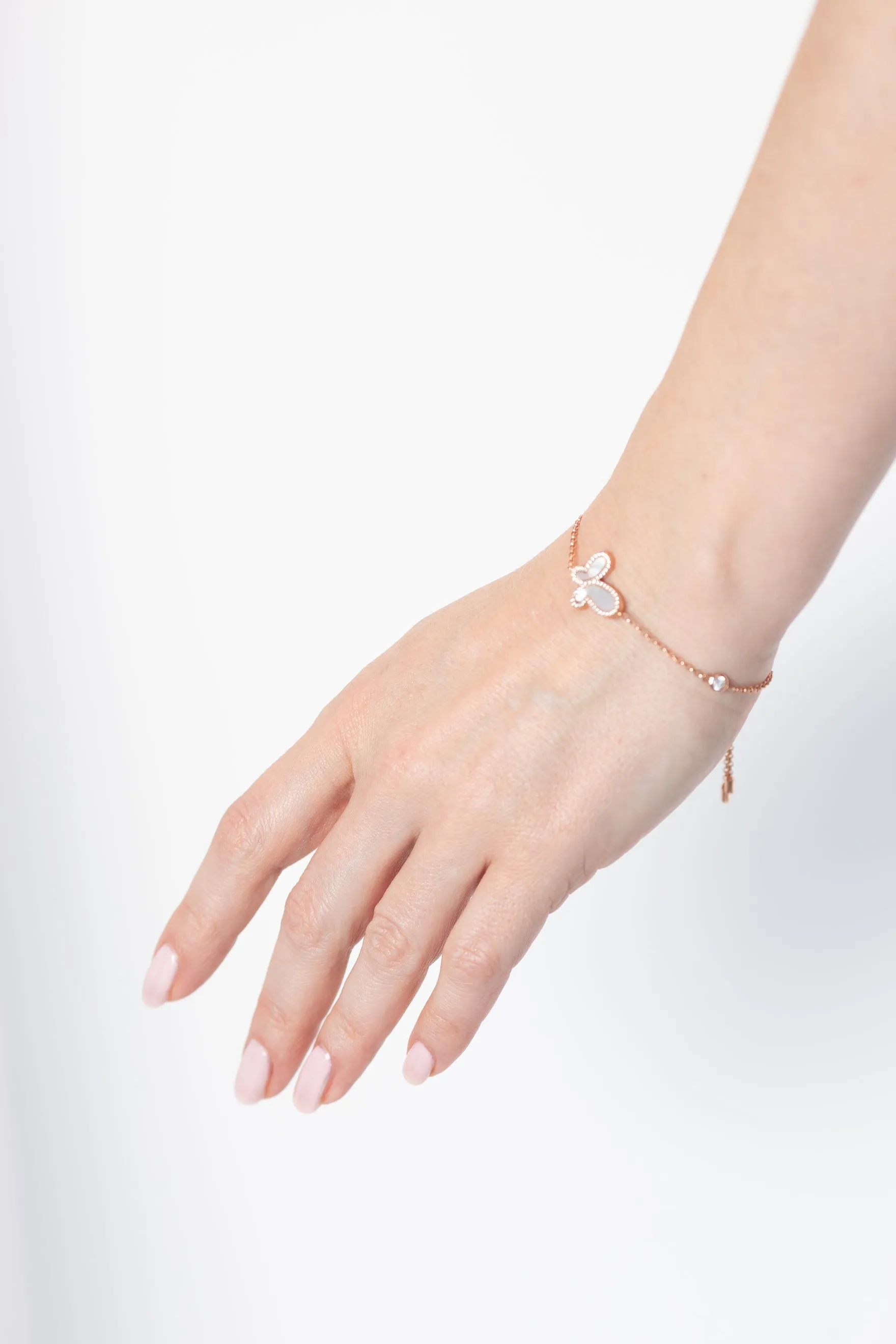 Rose gold butterfly bracelet