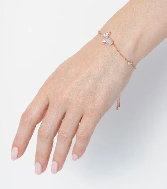 Rose gold butterfly bracelet