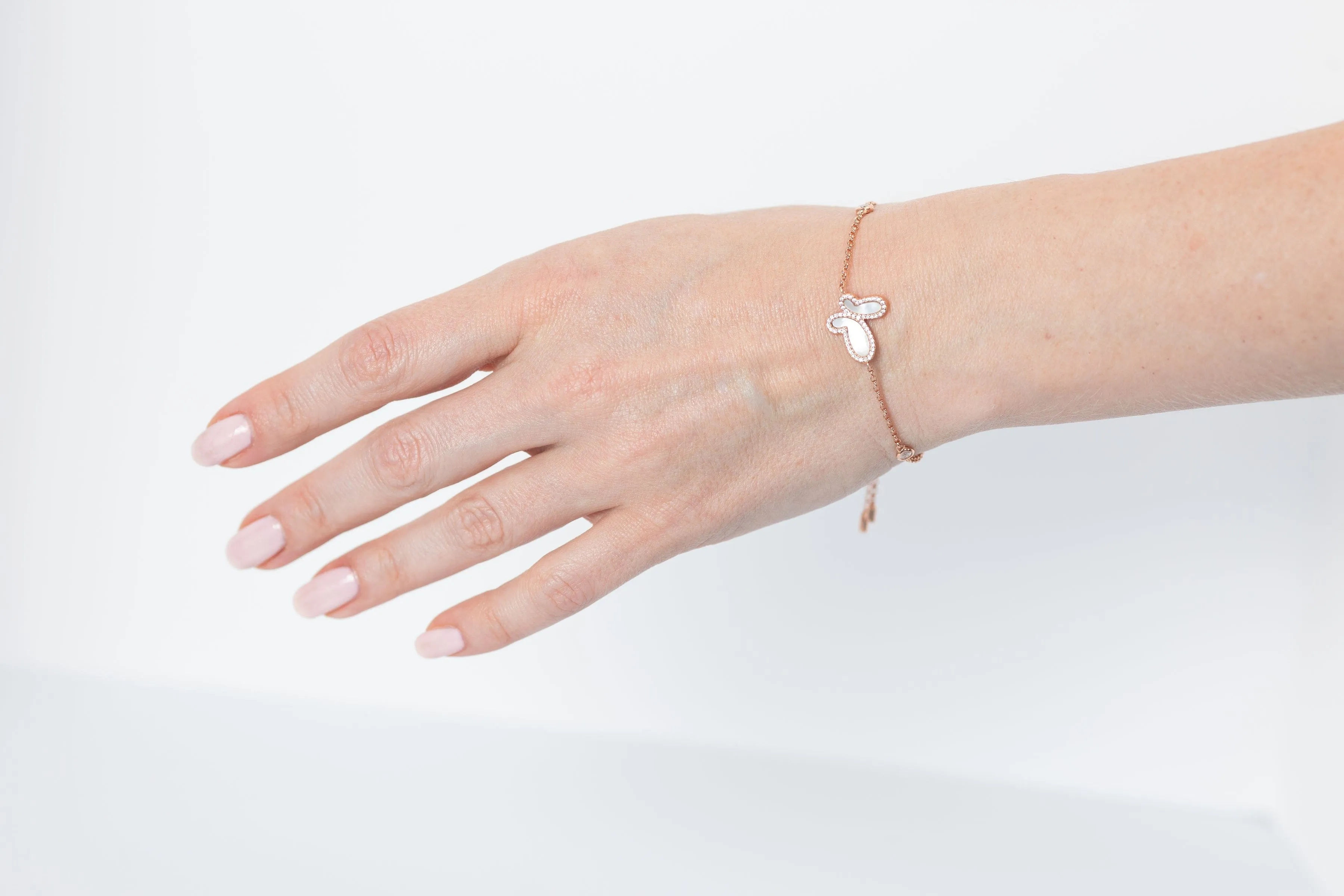 Rose gold butterfly bracelet
