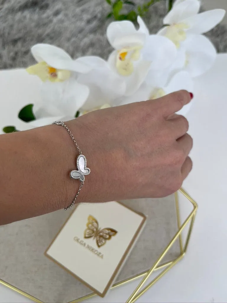 Rose gold butterfly bracelet
