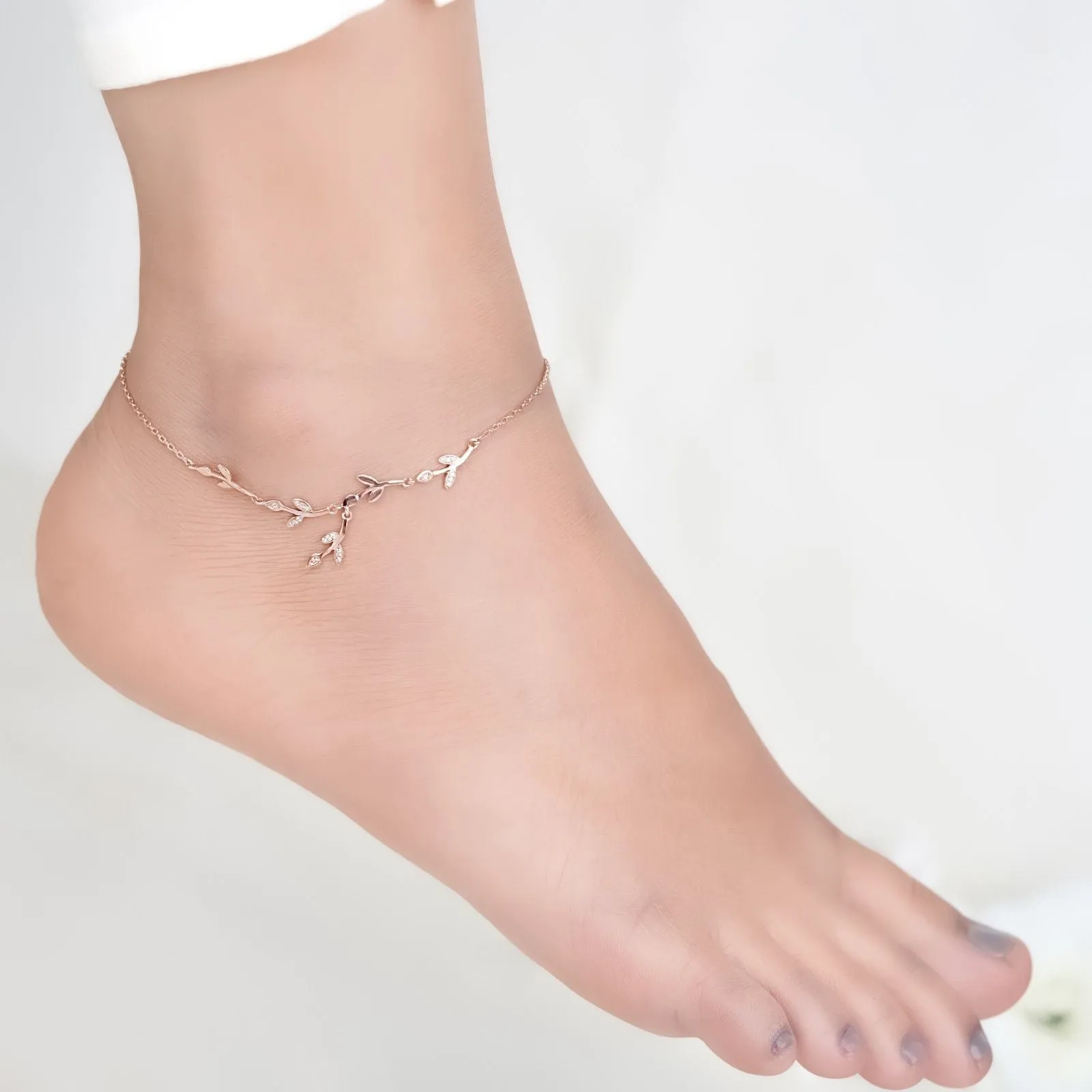 Rose Gold Tree Branches Anklet