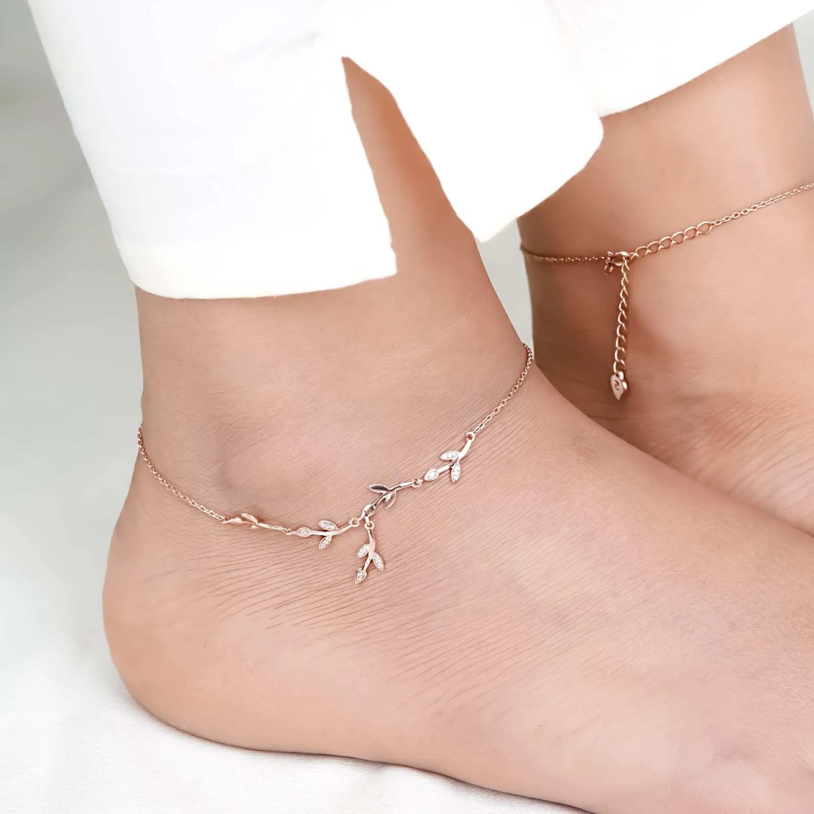 Rose Gold Tree Branches Anklet