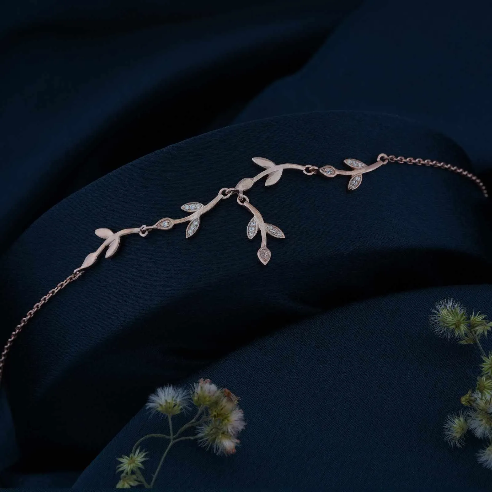 Rose Gold Tree Branches Anklet