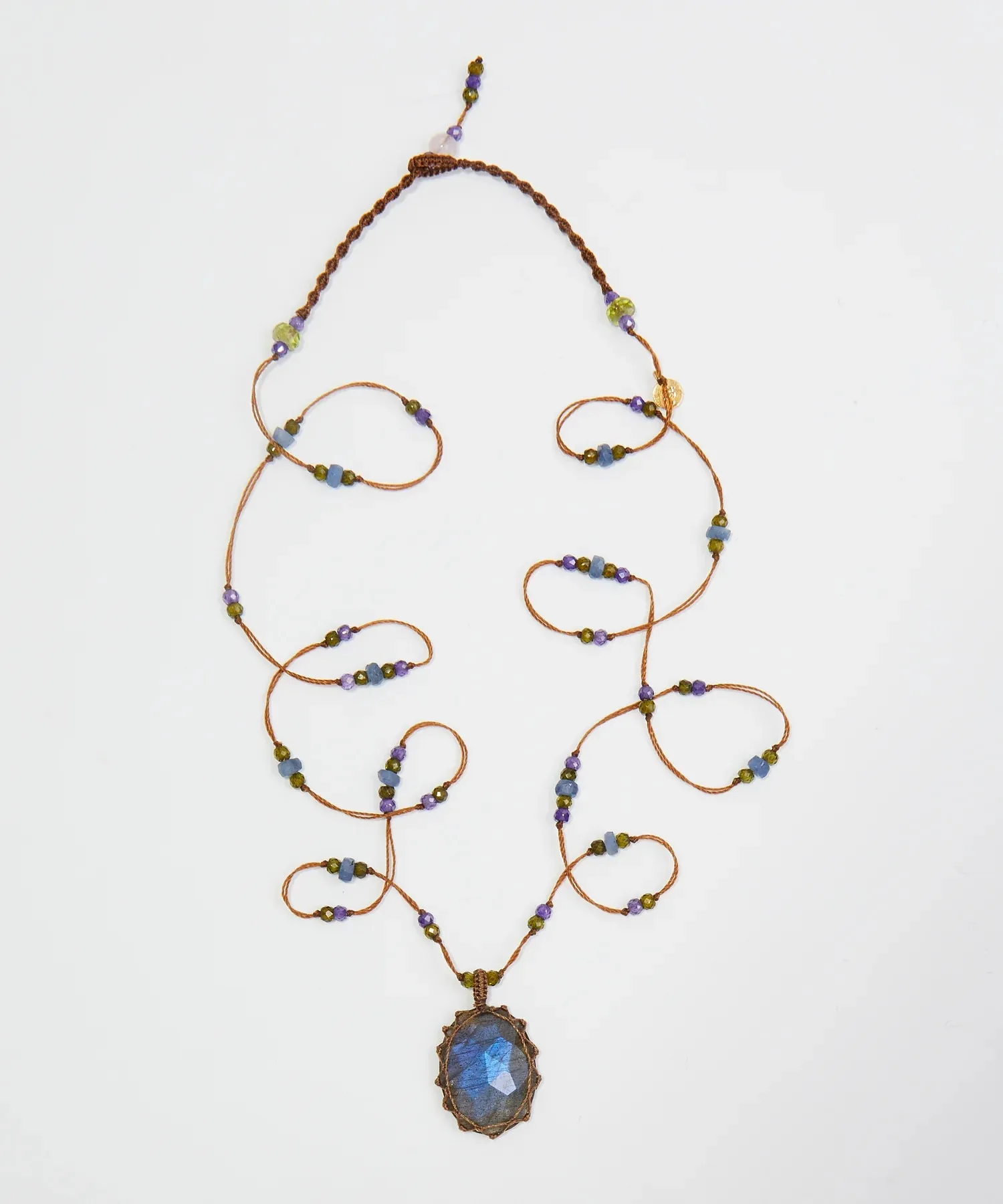 Sharing Tibetan Short Necklace Labradorite Blue