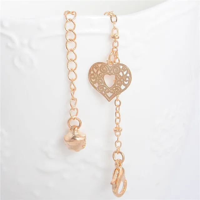 SHUANGR Best Deal Women Beach Anklets Heart Crystal Rhinestone Ankle Chains Foot Jewelry Anklets Foot Chain Jewelry Gift 1PC