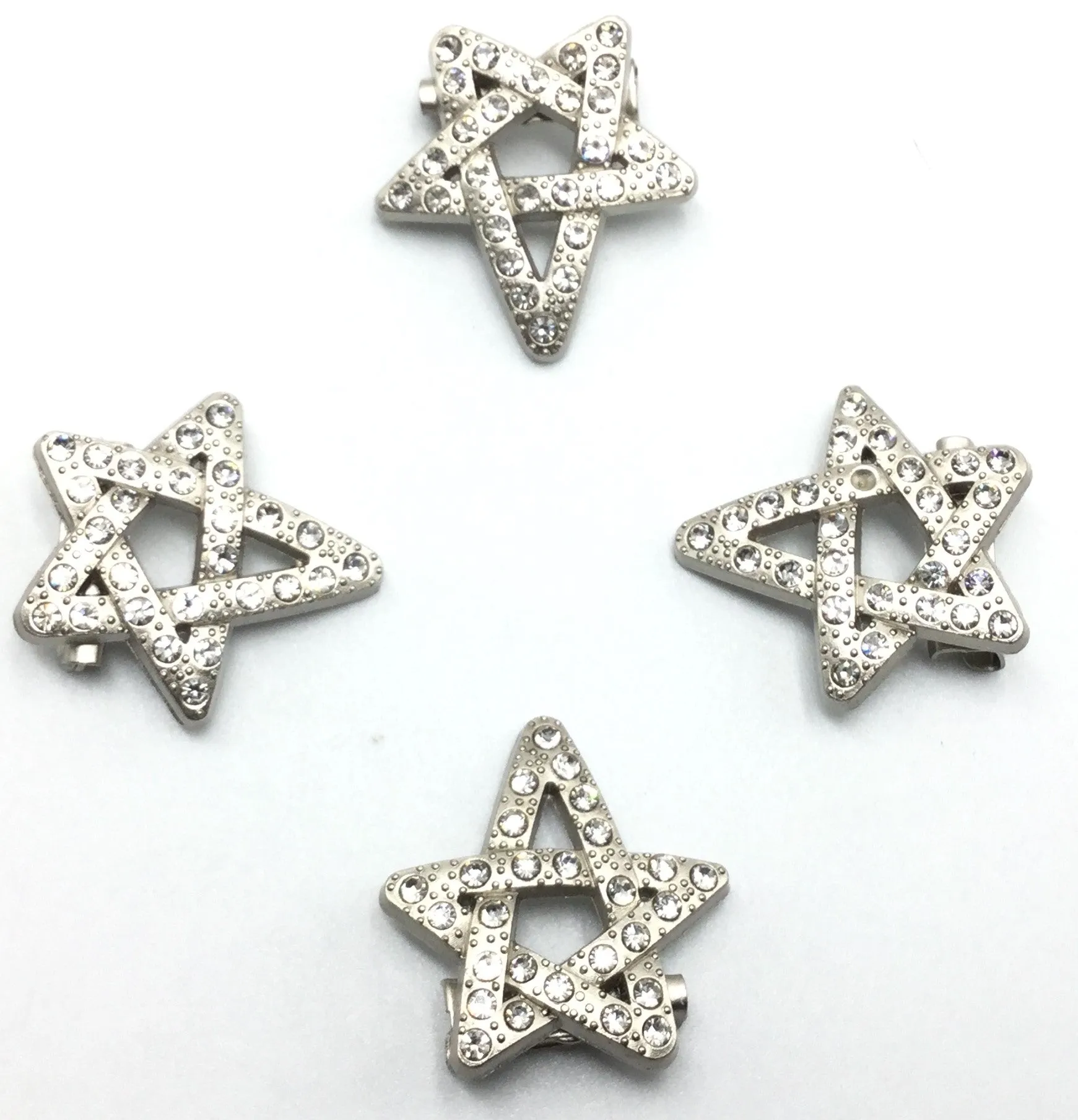 Silver Star Stone Brooch