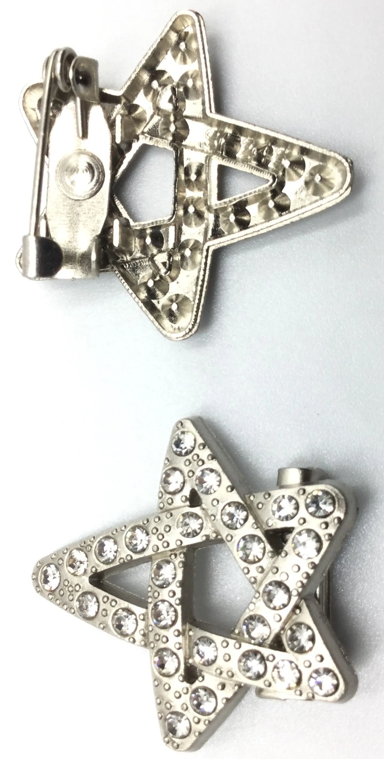 Silver Star Stone Brooch