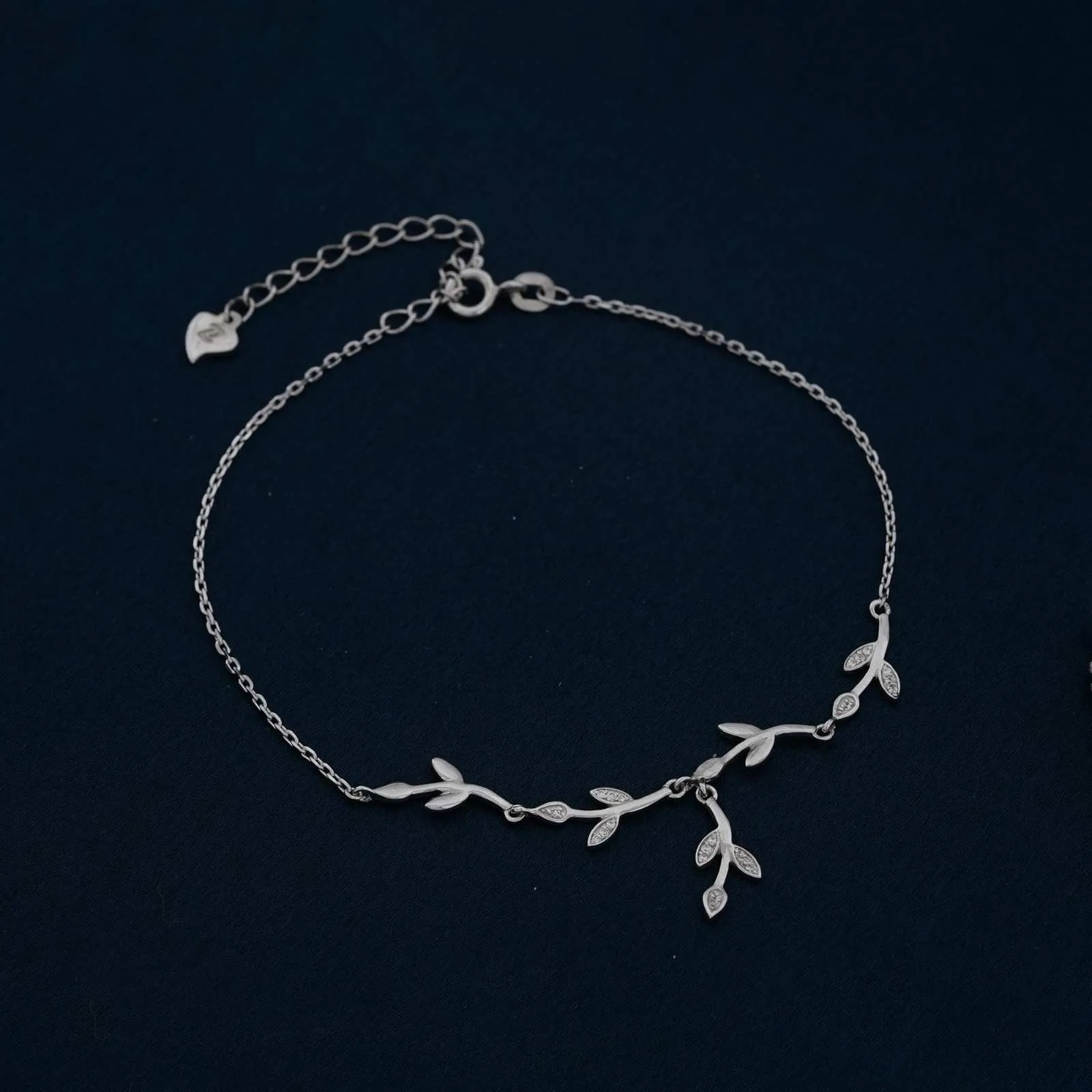 Silver Tree Branches Anklet
