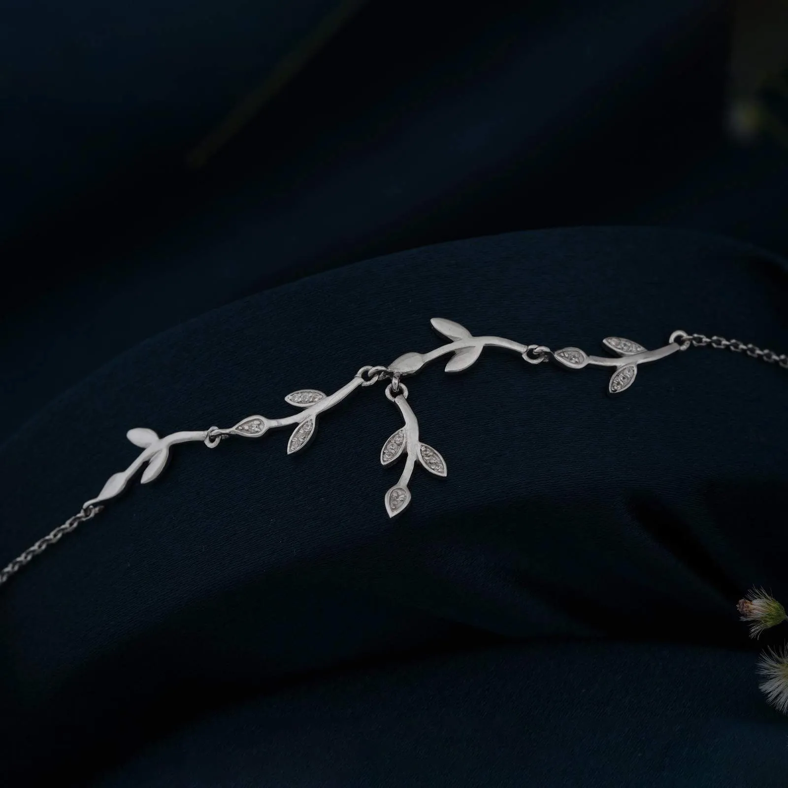 Silver Tree Branches Anklet