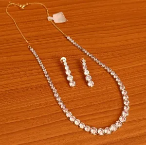Single Line Diamond Elegant Necklace Set