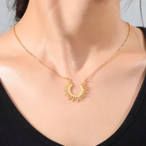 Skyrim Fashion Sun Ray Pendant Necklace for Women Chic Bohemian Jewelry