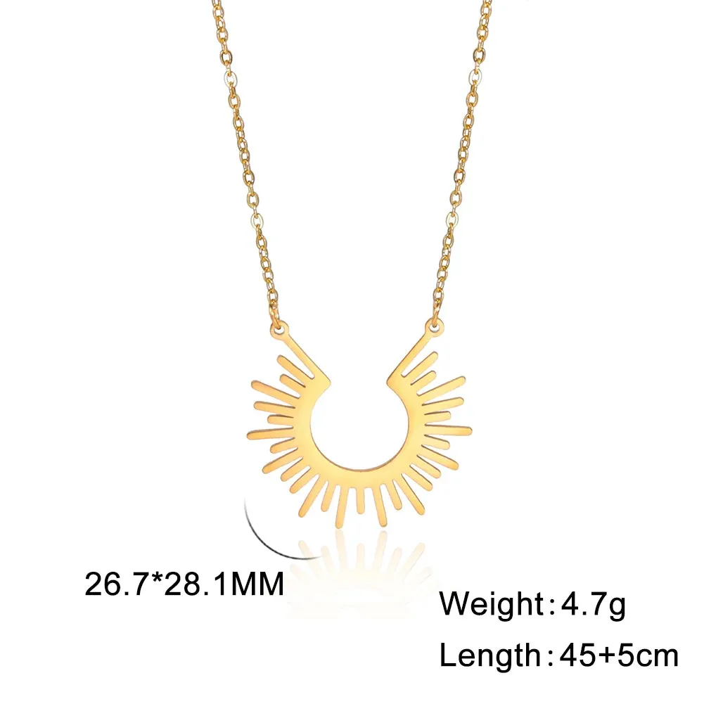 Skyrim Fashion Sun Ray Pendant Necklace for Women Chic Bohemian Jewelry