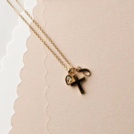 Small Yellow Gold Cross Necklace