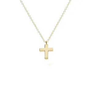 Small Yellow Gold Cross Necklace