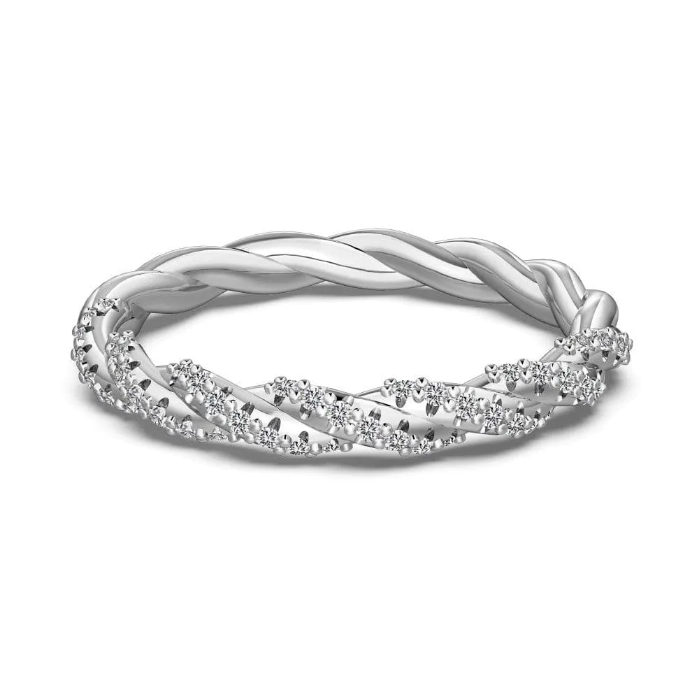 Sparkling twist design ring