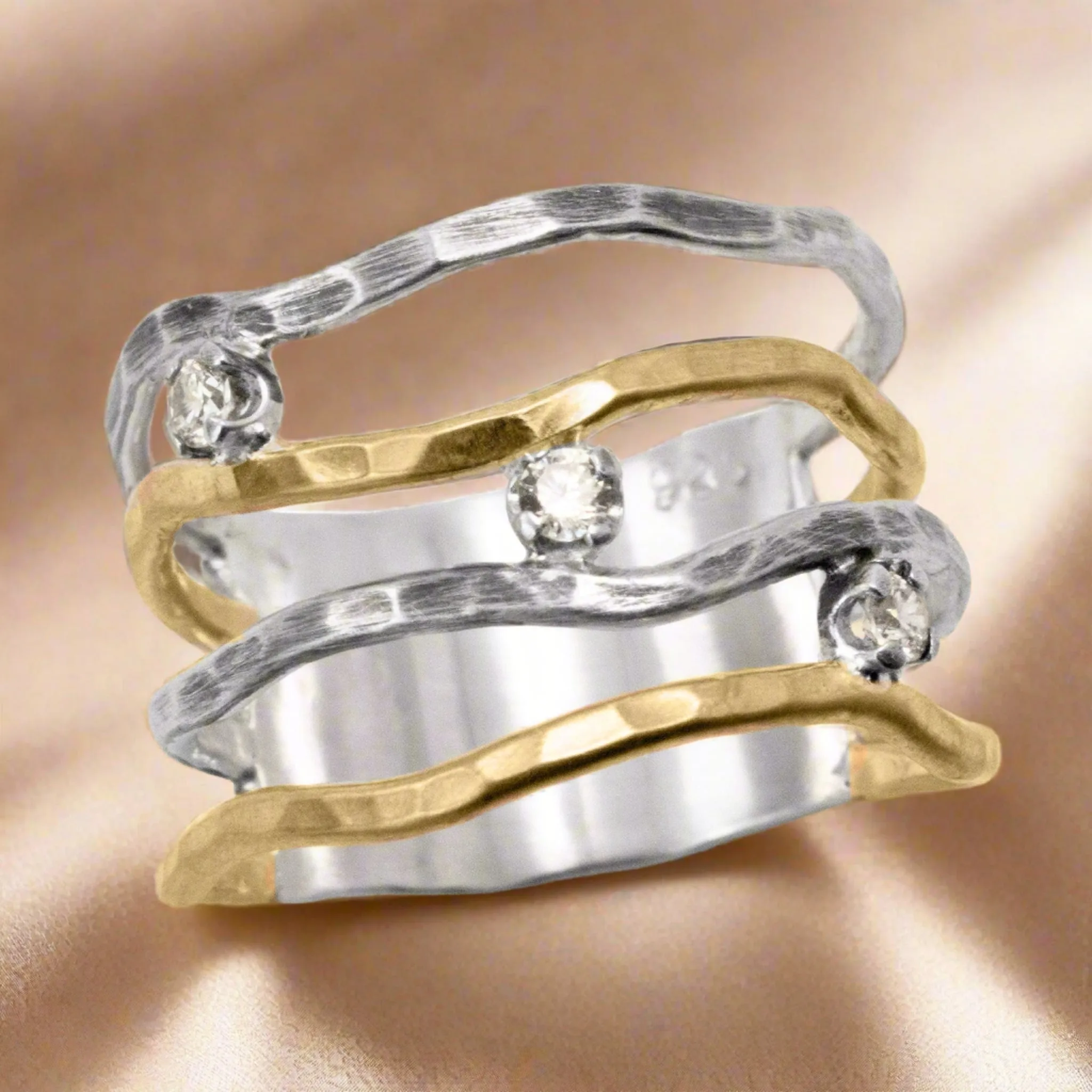 Sparkling Waves Ring