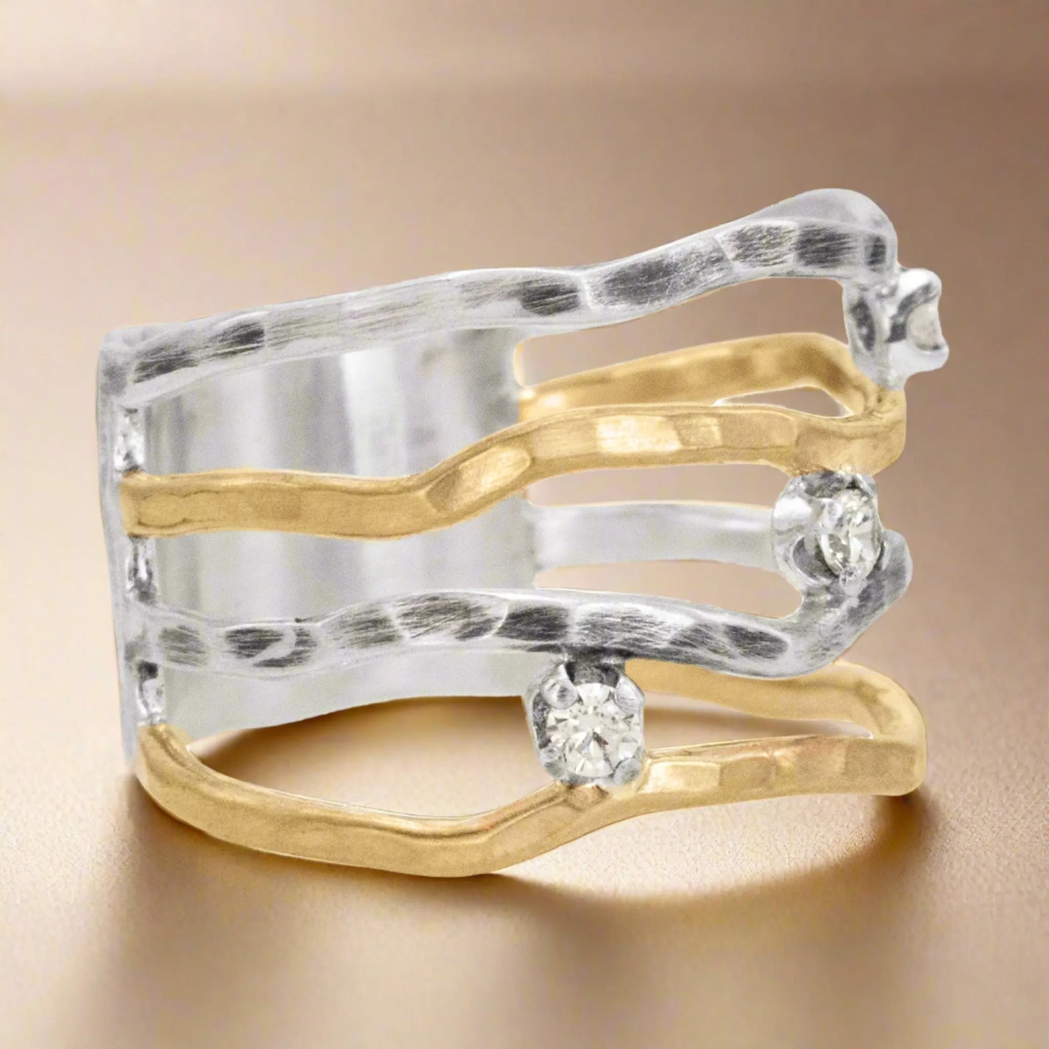 Sparkling Waves Ring