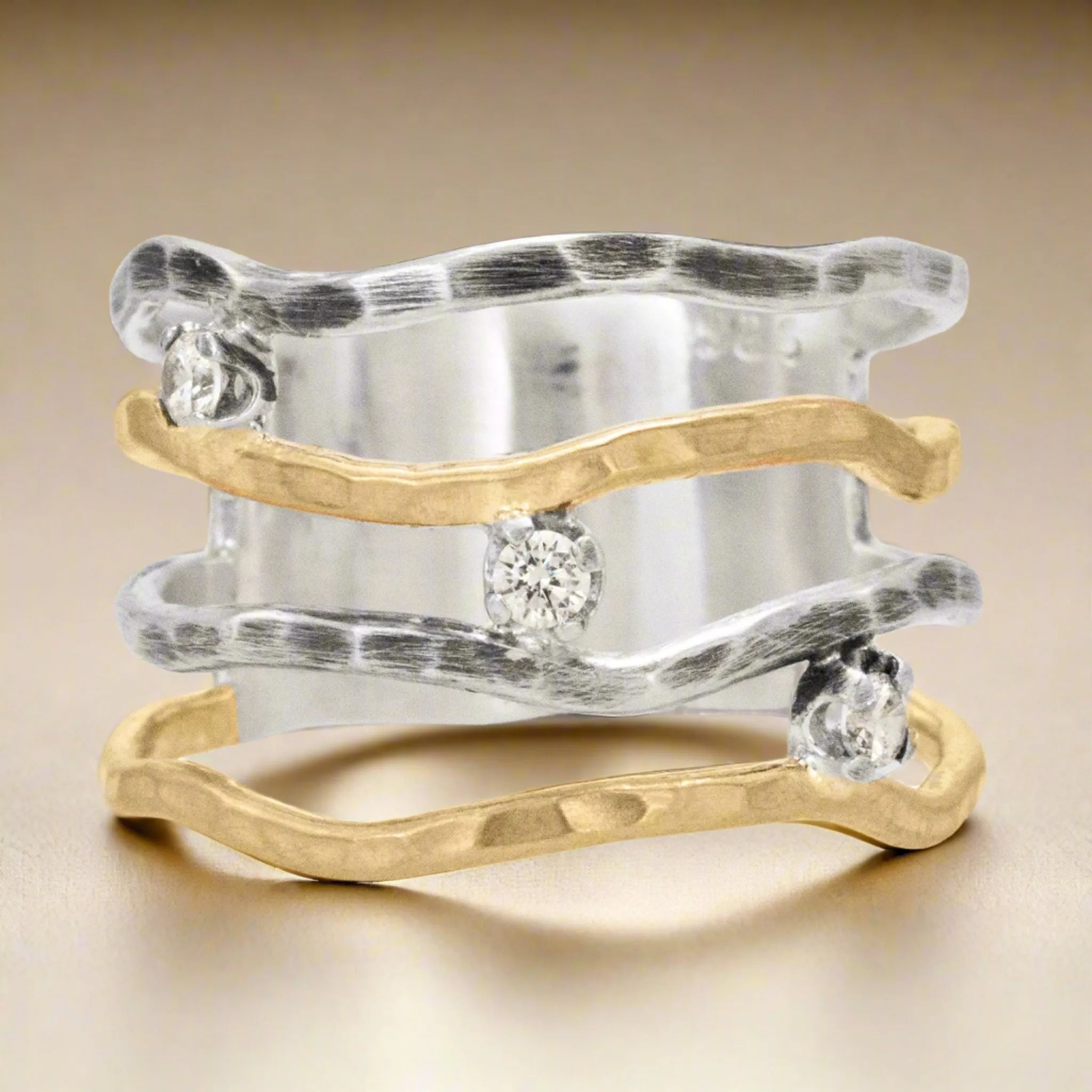 Sparkling Waves Ring