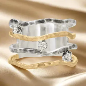 Sparkling Waves Ring