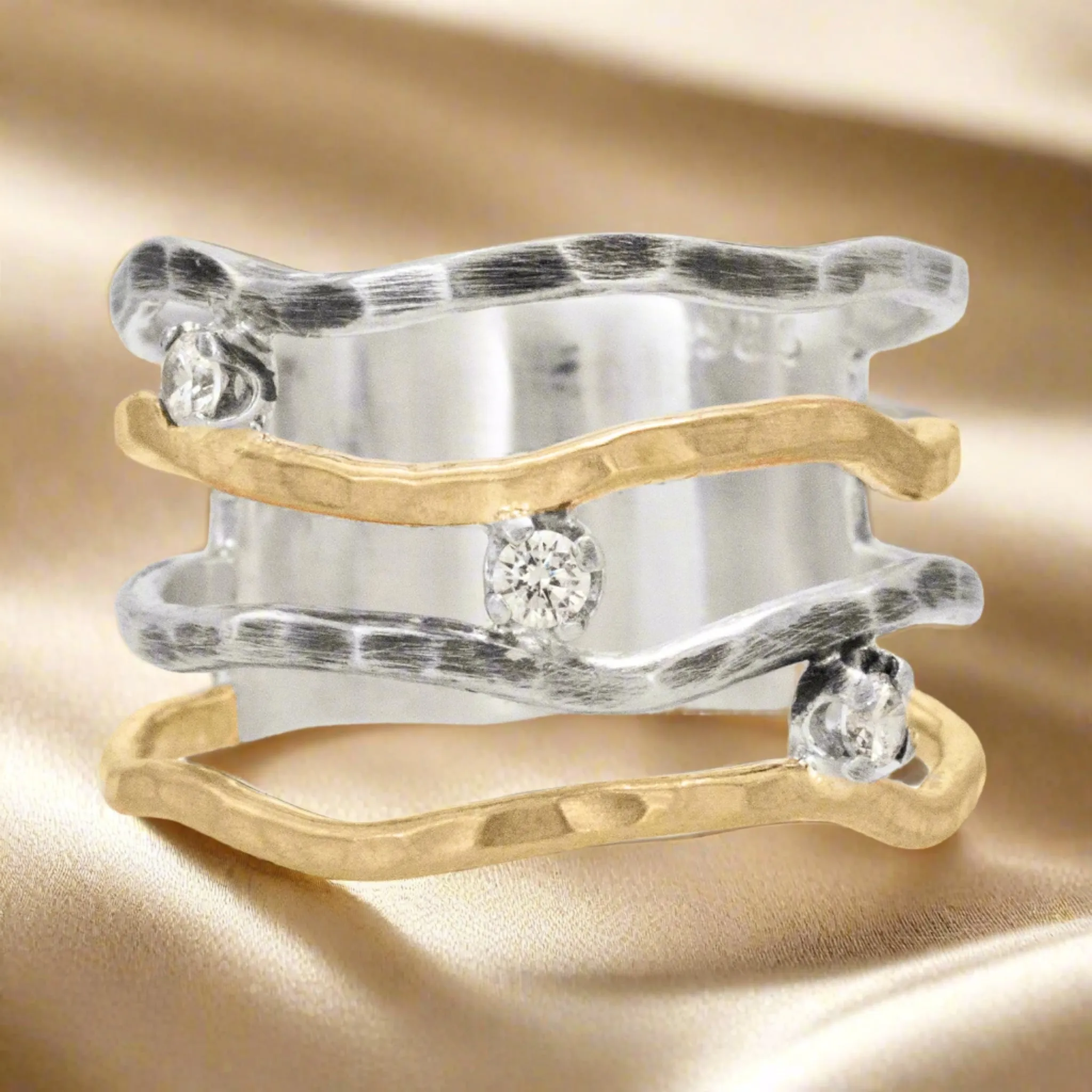 Sparkling Waves Ring