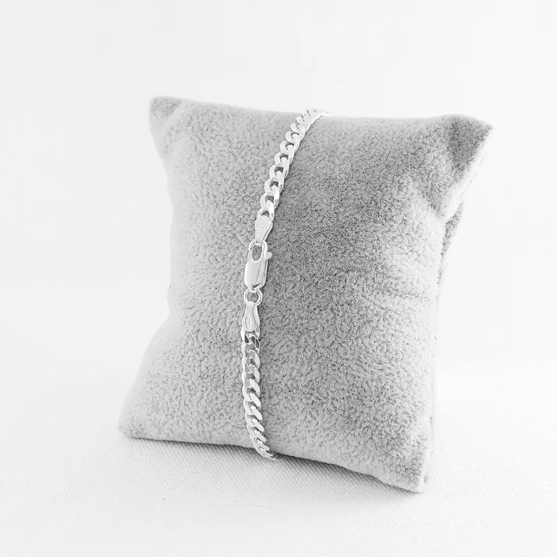 Sterling Silver Curb Bracelet - 4mm