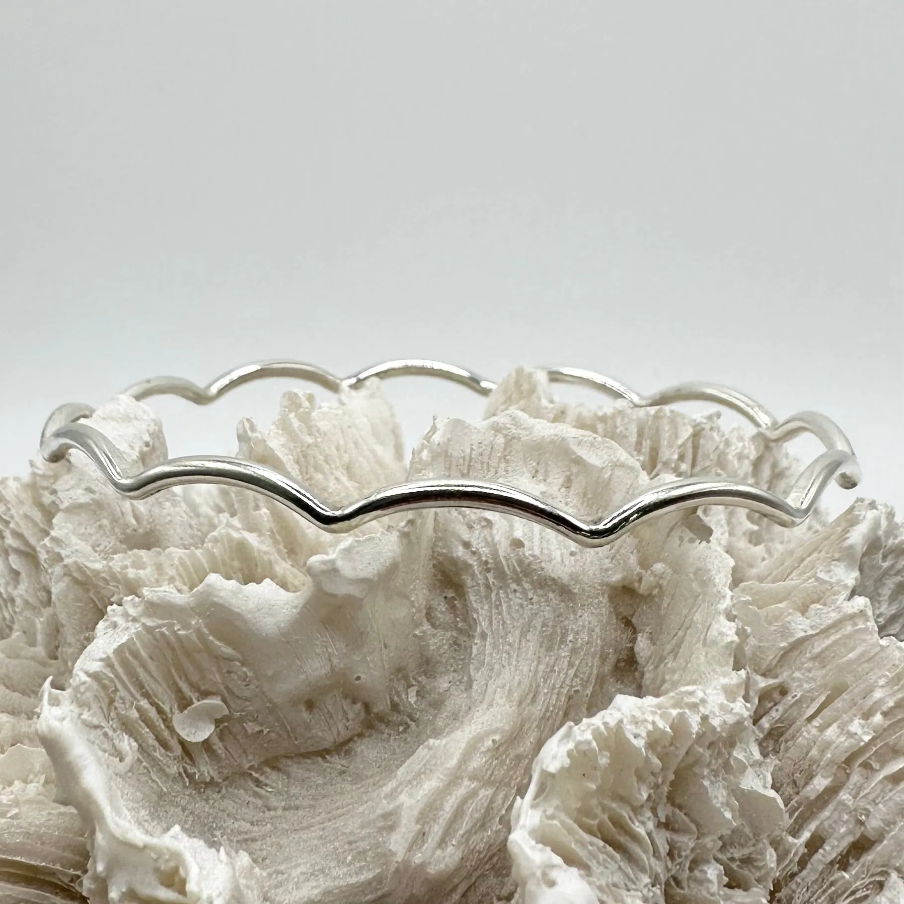 Sterling Silver Wave Bangle
