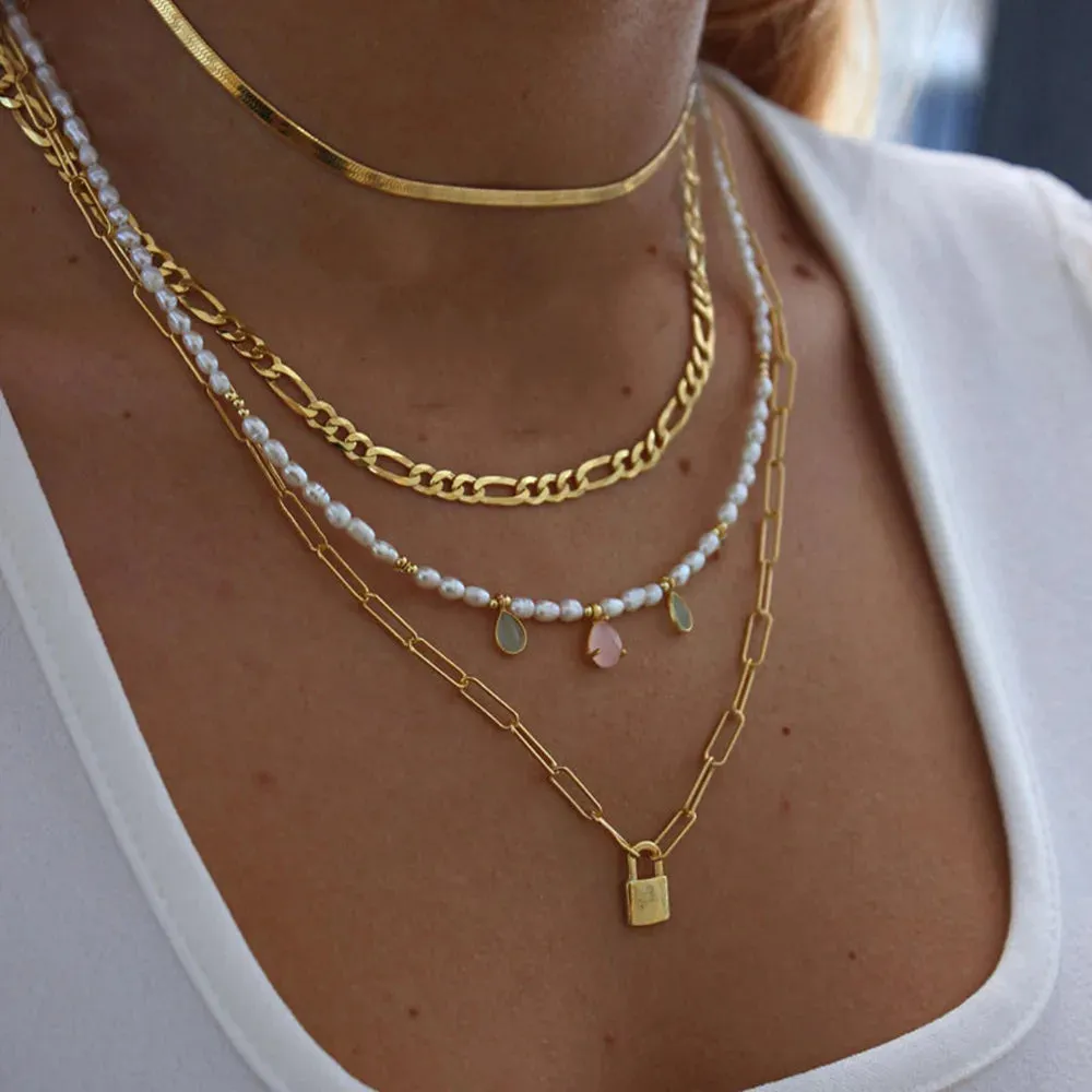 Summer Fashion Multilayer Handmade Necklace with Crystal Pendant