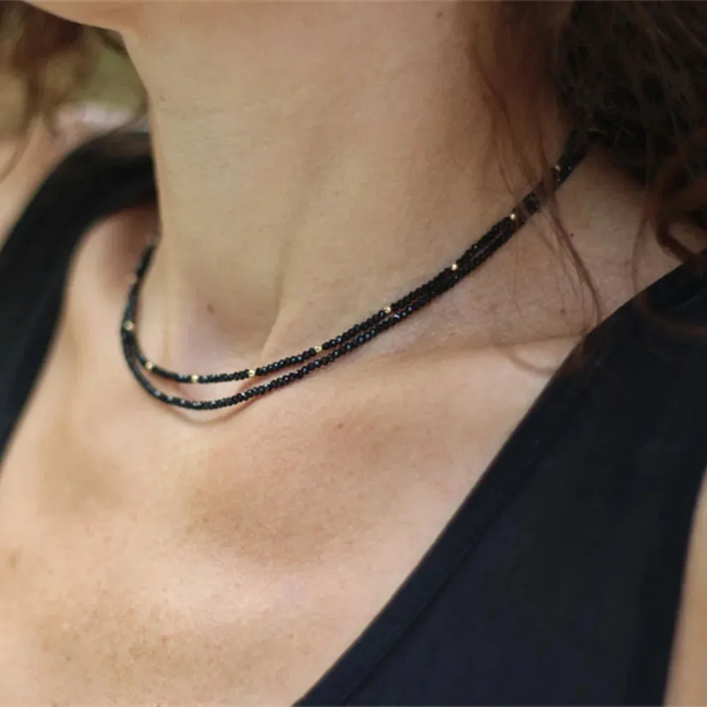 Summer Fashion Multilayer Handmade Necklace with Crystal Pendant