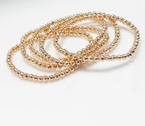 Tanya - Gold Beaded Bracelets (Set of 5)