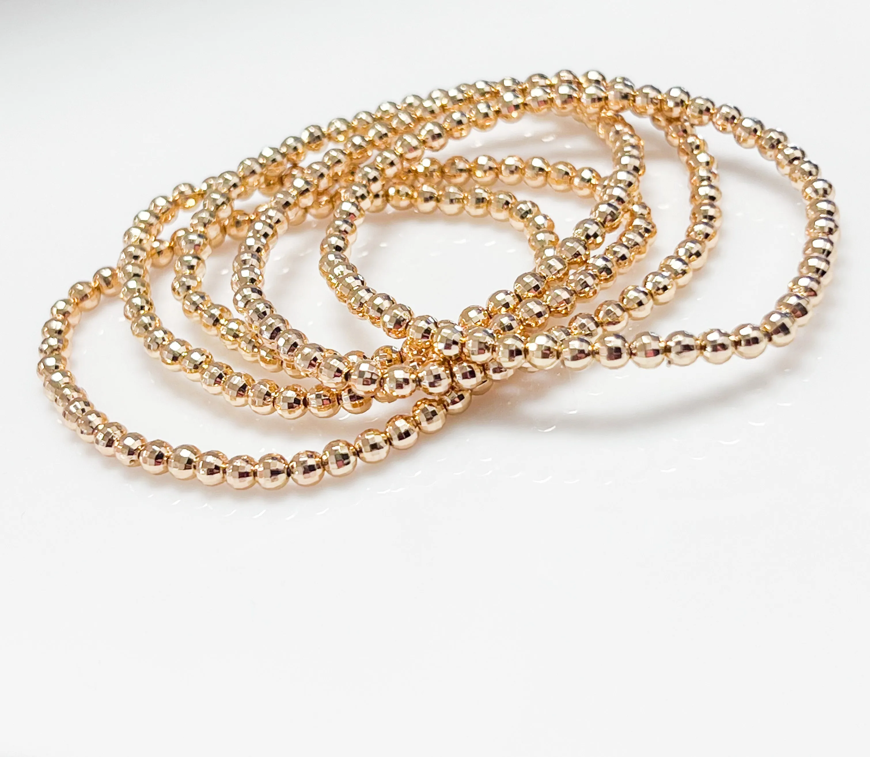 Tanya - Gold Beaded Bracelets (Set of 5)