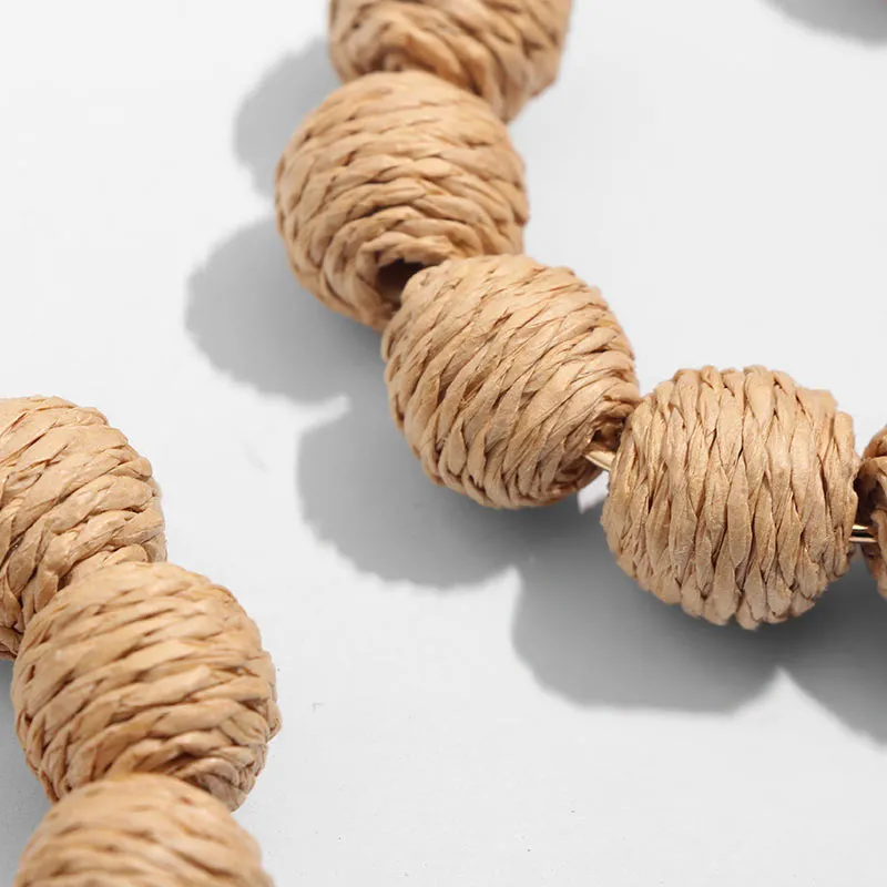 TEEK - Straw Beads Hoop Earrings