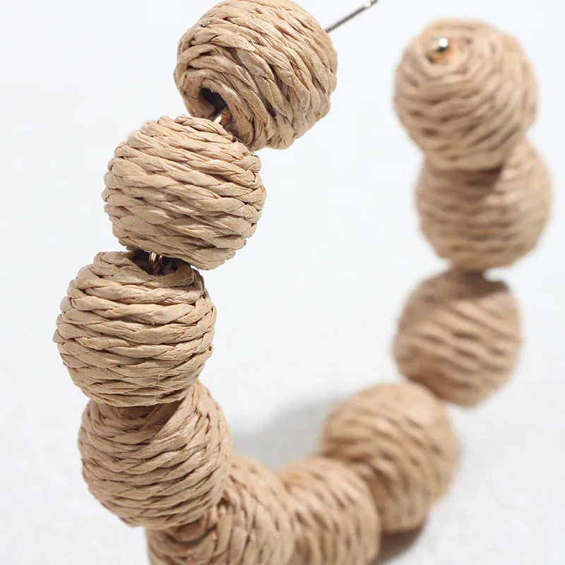 TEEK - Straw Beads Hoop Earrings