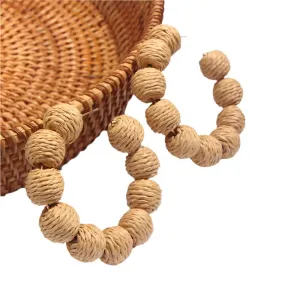 TEEK - Straw Beads Hoop Earrings