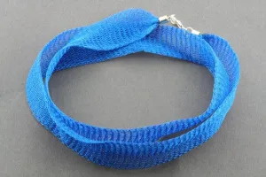 titanium mesh necklace - blue