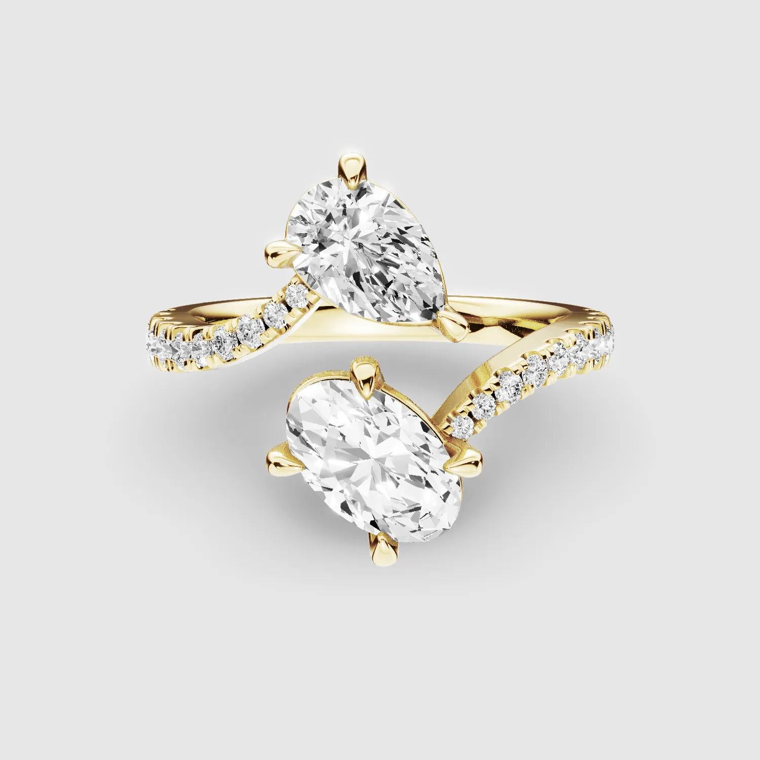 U&I Studded Shank Lab Grown Diamond Fashion Ring -Multi Stone