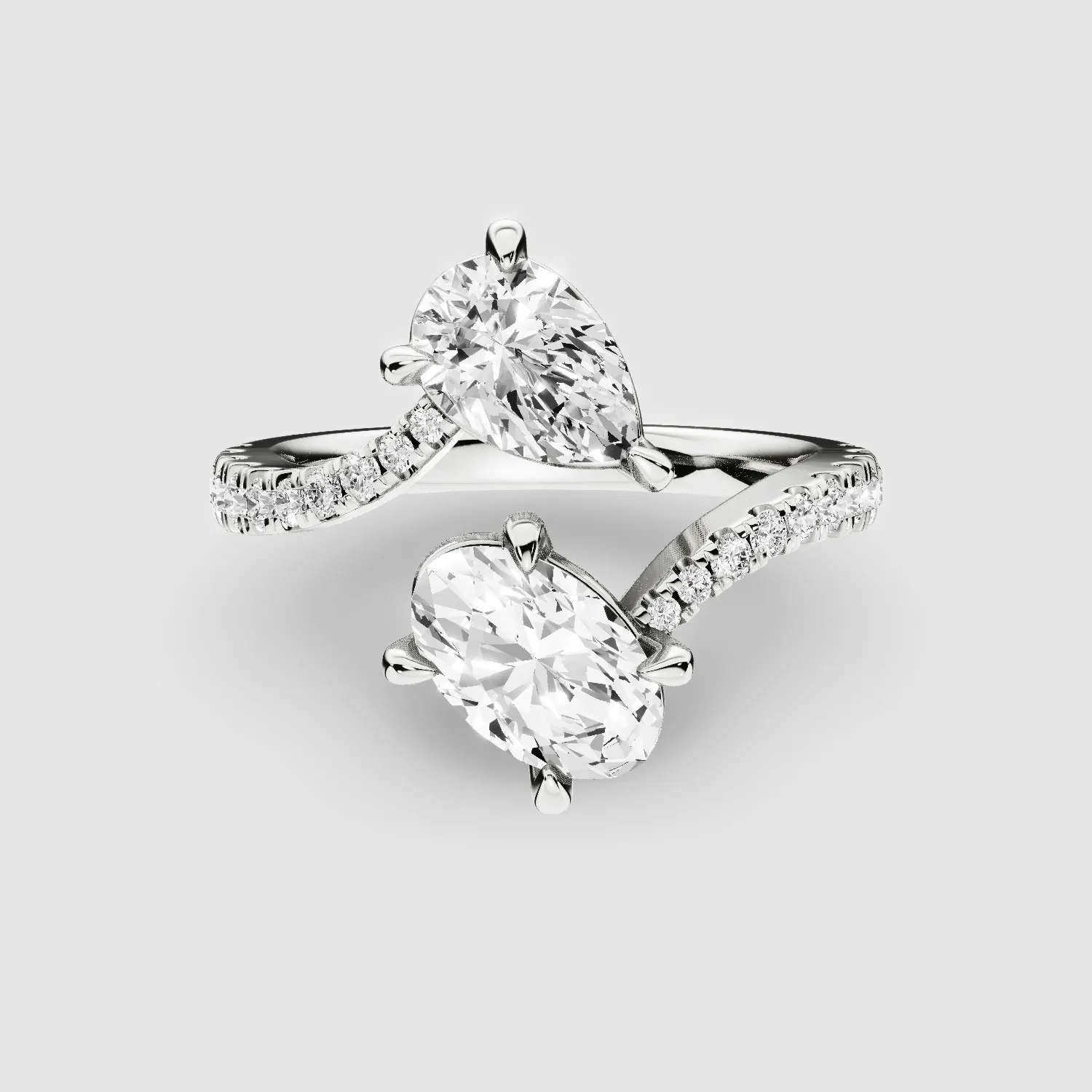 U&I Studded Shank Lab Grown Diamond Fashion Ring -Multi Stone