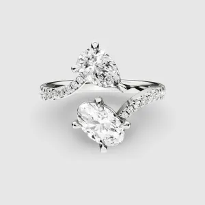 U&I Studded Shank Lab Grown Diamond Fashion Ring -Multi Stone