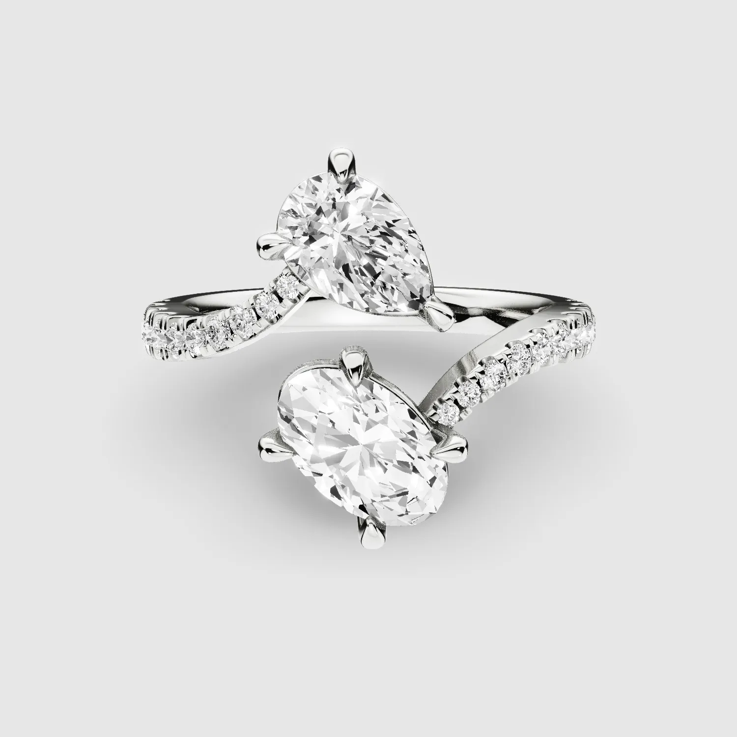 U&I Studded Shank Lab Grown Diamond Fashion Ring -Multi Stone