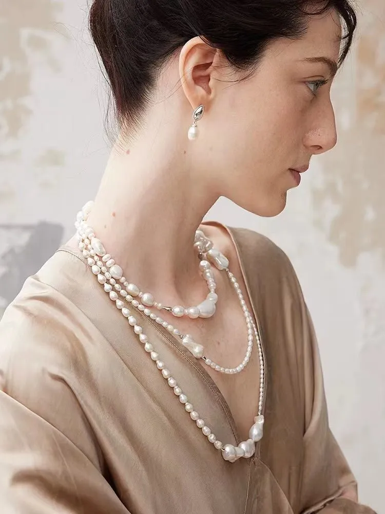 Vintage Elegant Natural Baroque Pearl Necklace
