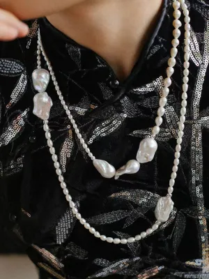 Vintage Elegant Natural Baroque Pearl Necklace