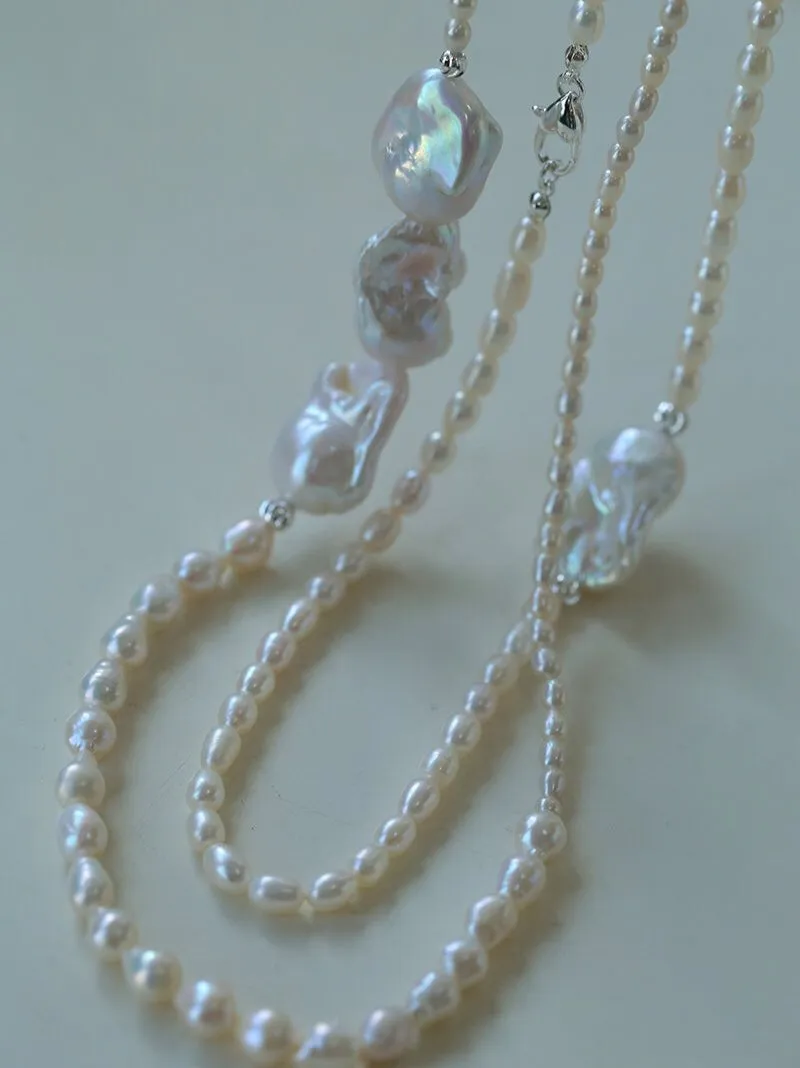 Vintage Elegant Natural Baroque Pearl Necklace