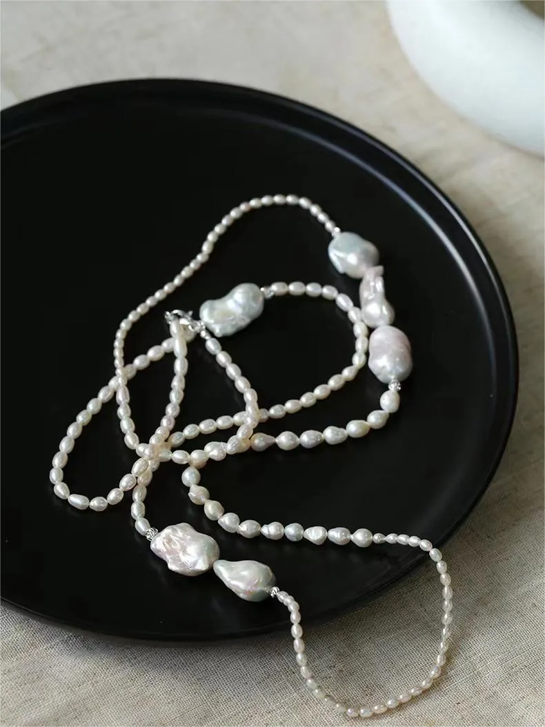 Vintage Elegant Natural Baroque Pearl Necklace