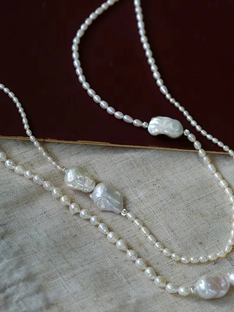 Vintage Elegant Natural Baroque Pearl Necklace