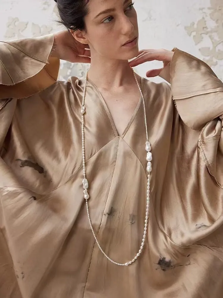 Vintage Elegant Natural Baroque Pearl Necklace