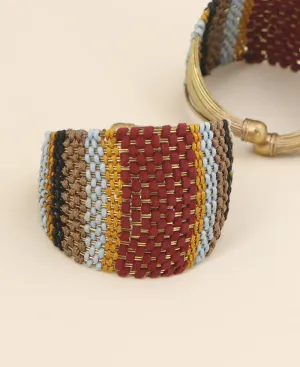 Warrior Cuff Woven Metal Bracelet in Multi