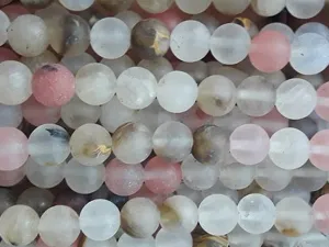 White Pink Semi Precious Quartz Stones