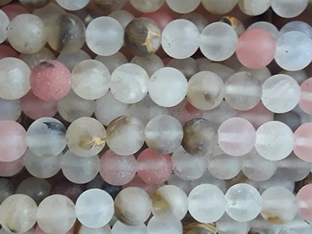 White Pink Semi Precious Quartz Stones