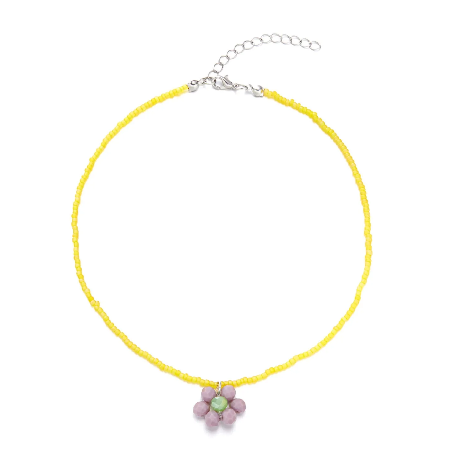 Wholesale Bohemian style rice Bead Flower Fashion Necklace JDC-NE-YinH005