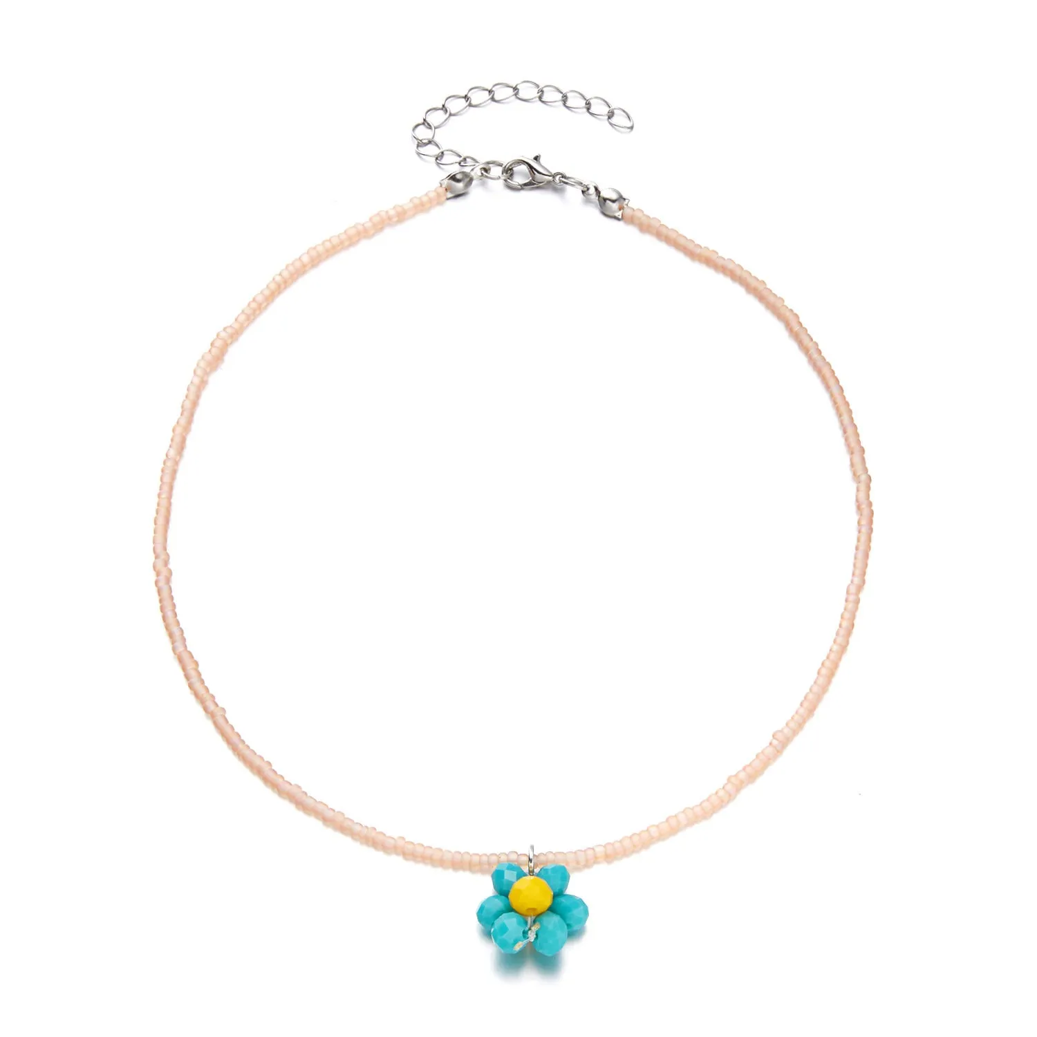 Wholesale Bohemian style rice Bead Flower Fashion Necklace JDC-NE-YinH005