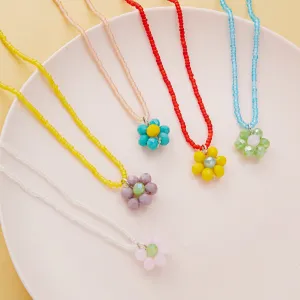 Wholesale Bohemian style rice Bead Flower Fashion Necklace JDC-NE-YinH005
